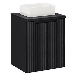 Imagine Set mobiler baie, dulap cu lavoar, 50 cm D Un Gaja, Nova Black, Comad, MDF/PAL laminat, negru mat