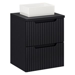 Imagine Set mobiler baie, dulap cu lavoar, 50 cm S Un Gaja, Nova Black, Comad, MDF/PAL laminat, negru mat