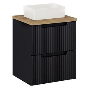 Imagine Set mobiler baie, dulap cu lavoar, 50 cm S Un Gaj, Nova Black Oak, Comad, MDF/PAL laminat, negru mat