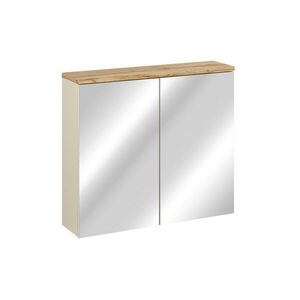 Imagine Cabinet cu oglinda si 2 usi, Bali Cashmere, Comad, 80x20x70 cm, PAL laminat, casmir mat