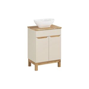 Imagine Set mobiler baie, dulap cu lavoar, 60 cm Wotan, Bali Cashmere, Comad, MDF/PAL laminat, casmir mat