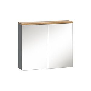 Imagine Cabinet cu oglinda si 2 usi, Bali Grafit, Comad, 80x20x70 cm, PAL laminat, gri
