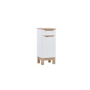 Imagine Dulapior cu 1 usa si 1 sertar, Bali White, Comad, 35x33x86 cm, MDF/PAL laminat, alb lucios/alb mat
