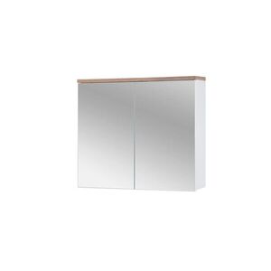 Imagine Cabinet cu oglinda si 2 usi, Bali White, Comad, 80x20x70 cm, PAL laminat, alb mat