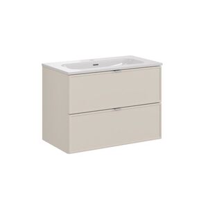 Imagine Set dulap de baie cu masca lavoar, 80 cm, Bella Cashmere, Comad, MDF/PAL laminat, casmir mat