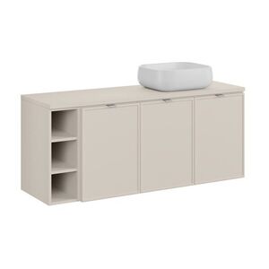 Imagine Set mobilier baie, dulap dublu cu lavoar, 140 cm Un Nika, Bella Cashmere, Comad, MDF/PAL laminat, casmir mat