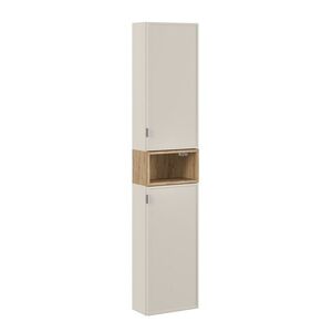 Imagine Set dulap suspendat pentru baie, 120 cm, Bella Cashmere, Comad, MDF/PAL laminat, casmir mat/stejar artisan