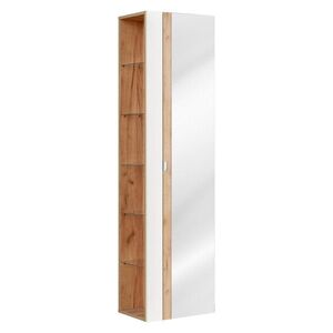 Imagine Dulap inalt cu usa, cu fixare pe perete, Capri White, Comad, 45x33x170 cm, MDF/PAL laminat, alb lucios