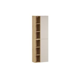 Imagine Set mobilier baie, dulap inalt cu usi si rafturi, 2SP 2UR, Dalia Cashmere, Comad, PAL laminat, casmir mat/stejar cremona