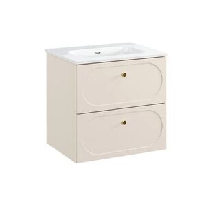 Imagine Set dulap de baie cu lavoar, 60 cm, Donna Sand, Comad, MDF/PAL laminat, nisipiu