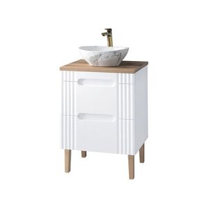Imagine Set mobilier baie, dulap cu lavoar, 60 cm, Fiji White, Comad, MDF/PAL laminat, alb