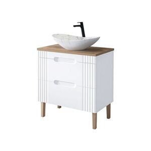 Imagine Set mobiler baie, dulap cu lavoar, 80 cm, Fiji White, Comad, MDF/PAL laminat, alb