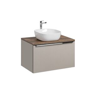 Imagine Set mobiler baie, dulap cu lavoar, 80 cm, Santa Fe Taupe, Comad, MDF/PAL laminat, gri/stejar santa fe vintage