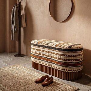 Imagine Bancheta, Mauro Ferretti, Ethnic, 82x40x40 cm, poliester/lemn masiv, multicolor