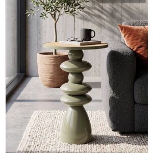 Imagine Masuta de cafea, Mauro Ferretti, Seoul Green Glow, 45.5x63 cm, metal/MDF, verde/maro