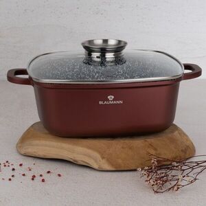 Imagine Tava roaster Blaumann, Cera Stone, 28 cm, 6.5L, aluminiu, rosu caramiziu