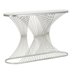 Imagine Consola Stripe, Mauro Ferretti, 120x35x79 cm, fier/marmura, argintiu