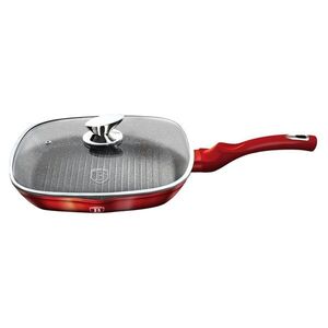 Imagine Tigaie grill cu capac din aluminiu forjat și marmură, Berlinger Haus, 28 cm, Burgundy