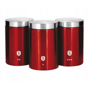 Imagine Set 3 recipiente pentru depozitare, Berlinger Haus, Burgundy, inox