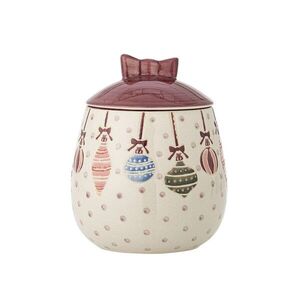 Imagine Recipient cu capac, Bloomingville, Ornamentia, 13x15 cm, 890 ml, ceramica, multicolor