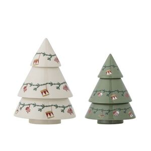 Imagine Set 2 decoratiuni, Bloomingville, Yule, 11x14.5 cm, ceramica, multicolor
