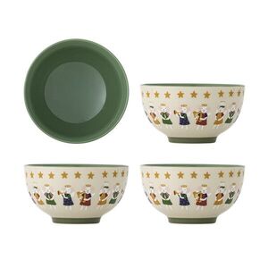 Imagine Set 4 boluri, Bloomingville, Peo, 13.5x7.5 cm, 500 ml, ceramica, natural