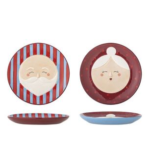 Imagine Set 2 farfurii pentru desert, Bloomingville, Granny, 16x2 cm, ceramica, rosu