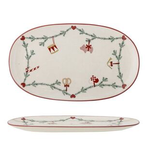 Imagine Platou pentru servire, Bloomingville, Yule, 38.5x23x2 cm, ceramica, natural