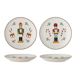 Imagine Set 2 farfurii pentru desert, Bloomingville, Jolly Nutcracker, 16x2.5 cm, ceramica, multicolor