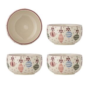 Imagine Set 4 boluri, Bloomingville, Ornamentia, 13x7 cm, 535 ml, ceramica, multicolor