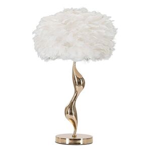 Imagine Lampa de masa Slim, Mauro Ferretti, 1 x E27, 40W, 40x63 cm, fier/textil, auriu/alb