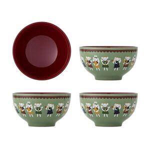 Imagine Set 4 boluri, Bloomingville, Peo, 13x7.5 cm, 500 ml, ceramica, verde