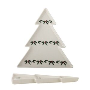 Imagine Platou pentru servire, Bloomingville, Berry, 24.5x26x2 cm, ceramica, alb