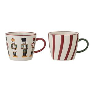 Imagine Set 2 cani, Bloomingville, Jolly Nutcracker, 9.5x8 cm, 300 ml, ceramica, multicolor