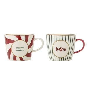 Imagine Set 2 cani, Bloomingville, Yule, 9.5x8 cm, 380 ml, ceramica, multicolor