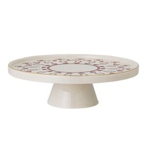 Imagine Platou cu picior, Bloomingville, Jolly Heats, 26x7 cm, ceramica, multicolor