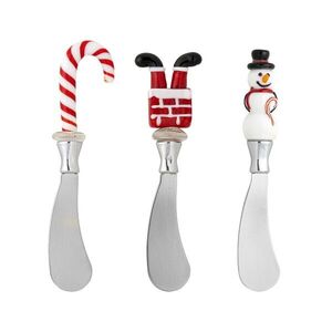 Imagine Set 3 cutite pentru unt, Bloomingville, Misa, 16.5x16.5x4.45 cm, sticla, rosu