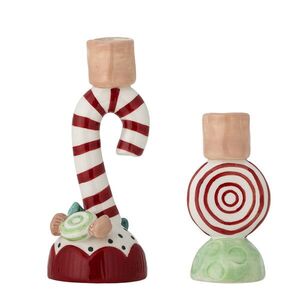 Imagine Set 2 suporturi pentru lumanare, Bloomingville, Leiani, 7xH8.5 cm, ceramica, multicolor