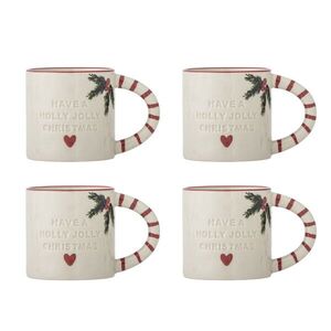 Imagine Set 4 cesti, Bloomingville, Jovida, 7.5x7.5 cm, 300 ml, ceramica, natural