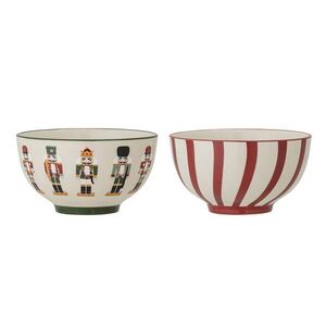 Imagine Set 2 boluri, Bloomingville, Jolly Nutcracker, 14x7.5 cm, 500 ml, ceramica, multicolor