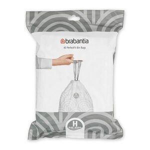 Imagine Set 40 saci de gunoi, Brabantia, PerfectFit, marimea H, 50-60 L, nailon, alb