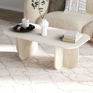 Imagine Masuta de cafea, Hanah Home, Becaj, 120x41.4x60 cm, Gresie / Travertin