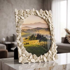 Imagine Rama foto, Embossed Butterflies, Mauro Ferretti, polirasina, 20x25 cm, alb/auriu