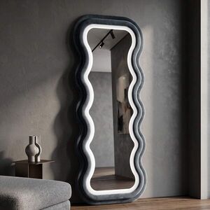 Imagine Oglinda de perete cu LED, Irregular Frame, Mauro Ferretti, MDF, 60x160 cm, albastru