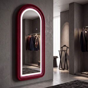 Imagine Oglinda de perete cu LED, Irregular Frame, Mauro Ferretti, MDF, 60x160 cm, roz/mov