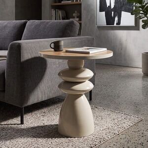 Imagine Masuta de cafea, Daphne, Mauro Ferretti, metal/MDF, 45.5x49 cm, crem