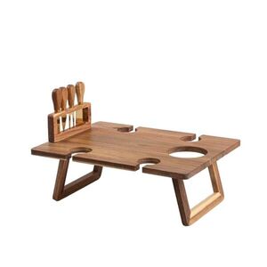 Imagine Tava servire si cutite Fresca, Homla, 43x33x16 cm, lemn/inox, maro