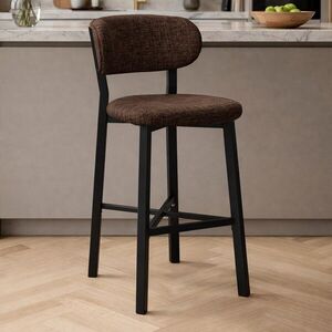 Imagine Scaun de bar, Hanah Home, Luna, 42x100x45 cm, Fier/Poliester/In, Maro