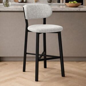 Imagine Scaun de bar, Hanah Home, Luna, 42x100x45 cm, Fier/Poliester/In, Crem