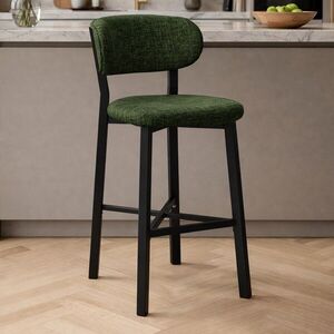 Imagine Scaun de bar, Hanah Home, Luna, 42x100x45 cm, Fier/Poliester/In, Verde